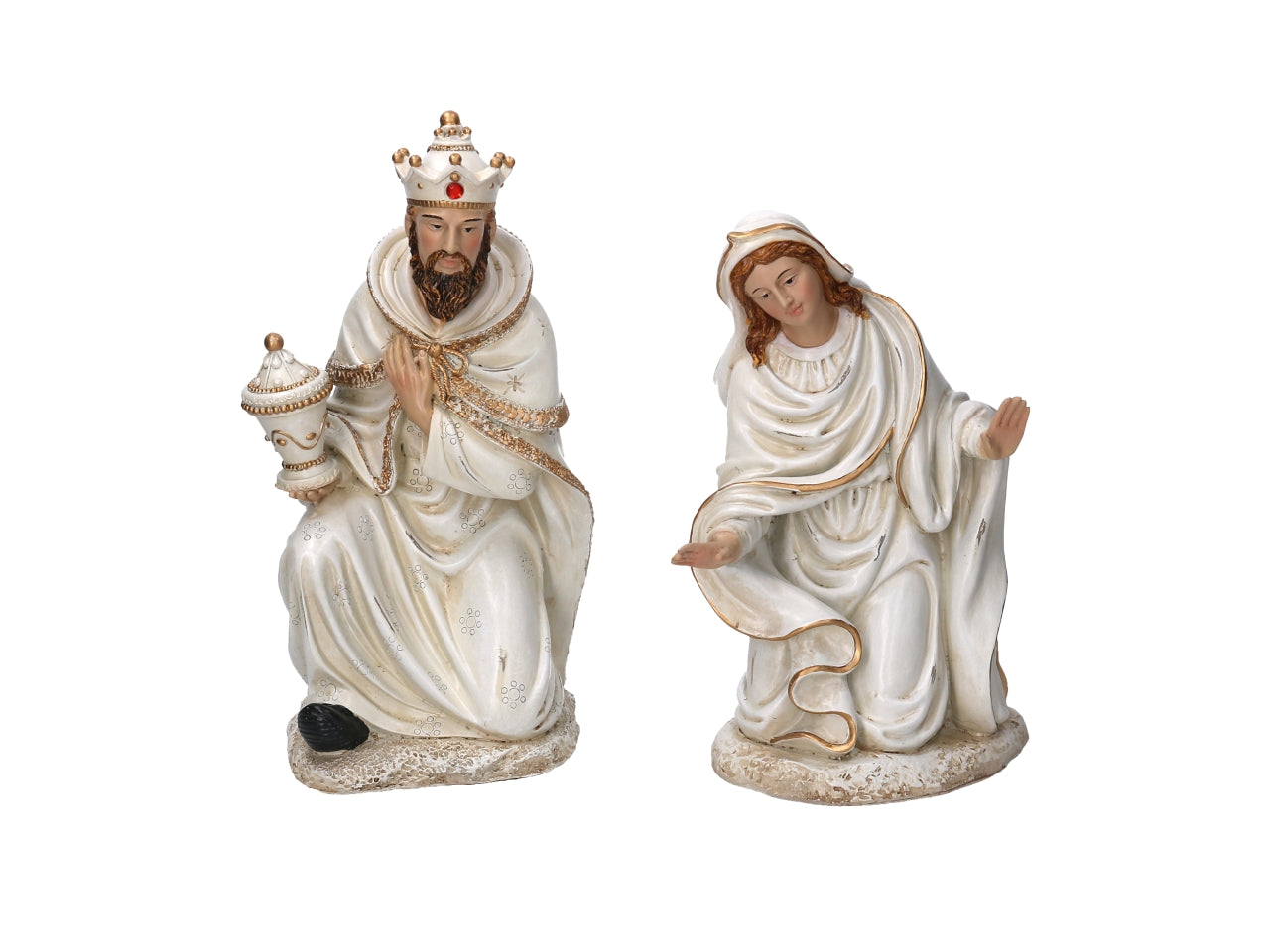 Nativita' 41cm in resina 8 pezzi bianco