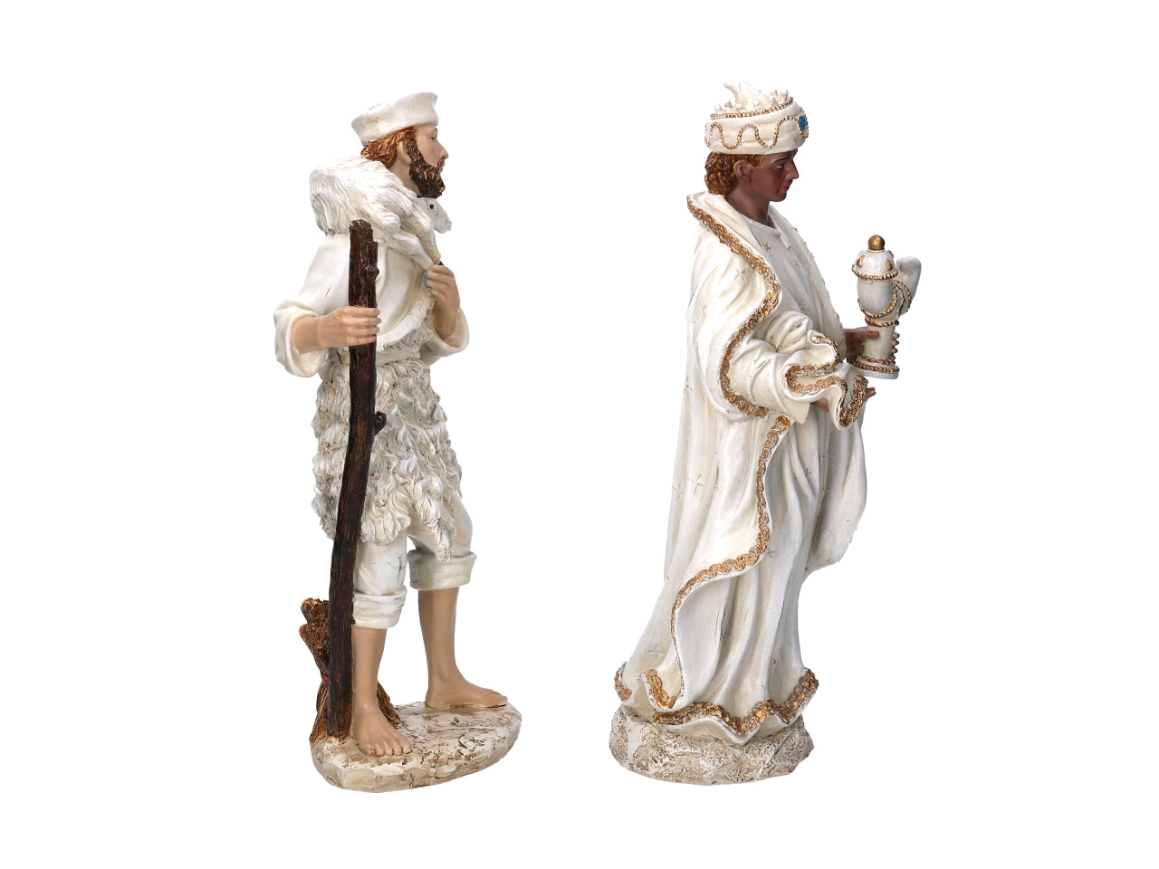 Nativita' 41cm in resina 8 pezzi bianco