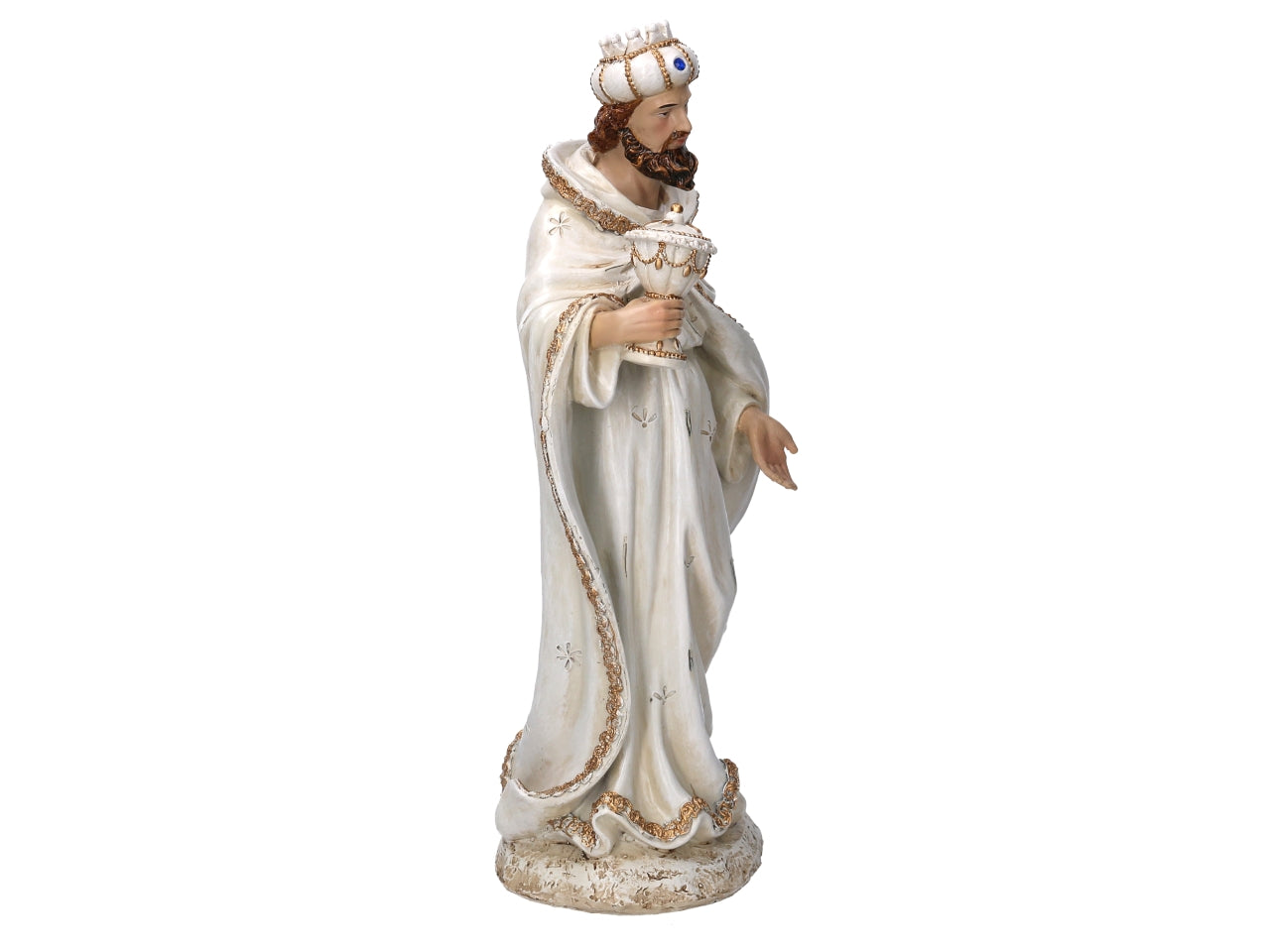 Nativita' 41cm in resina 8 pezzi bianco