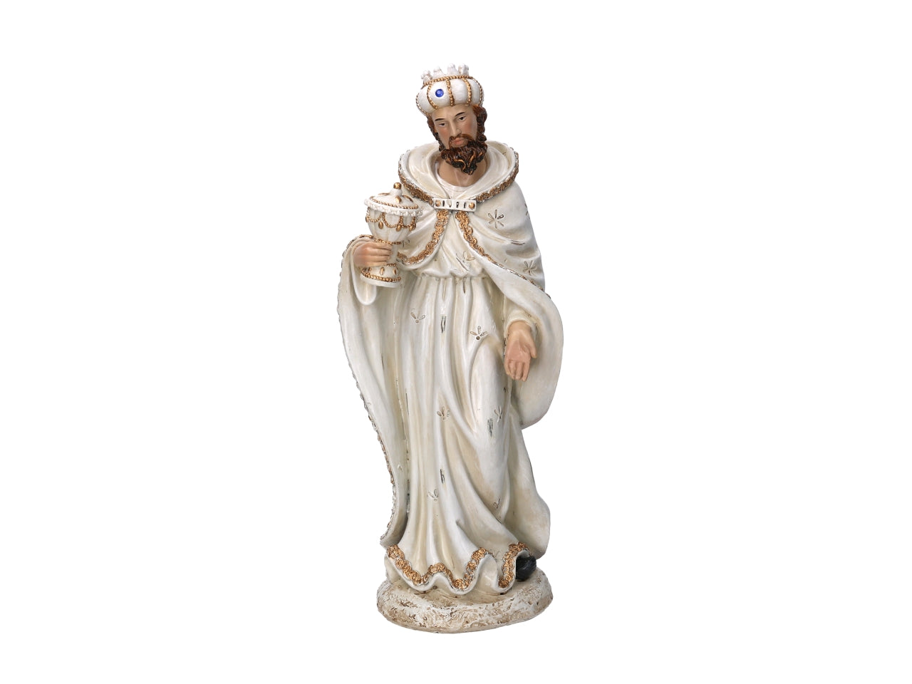 Nativita' 41cm in resina 8 pezzi bianco