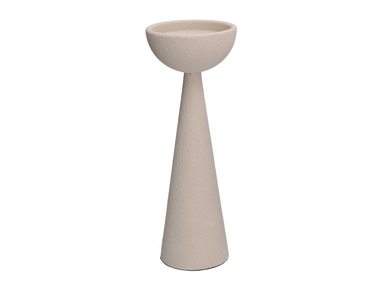 Portacandele in metallo 10xh.27,5cm crema