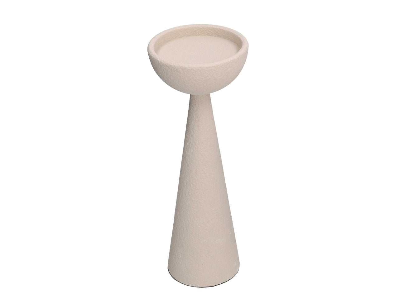 Portacandele in metallo 10xh.27,5cm crema