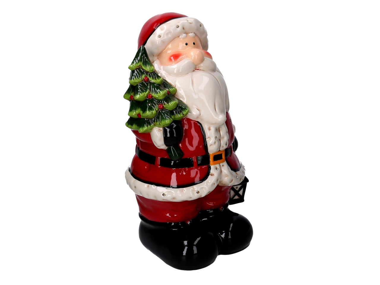Babbo natale 50cm in ceramica con led e musica