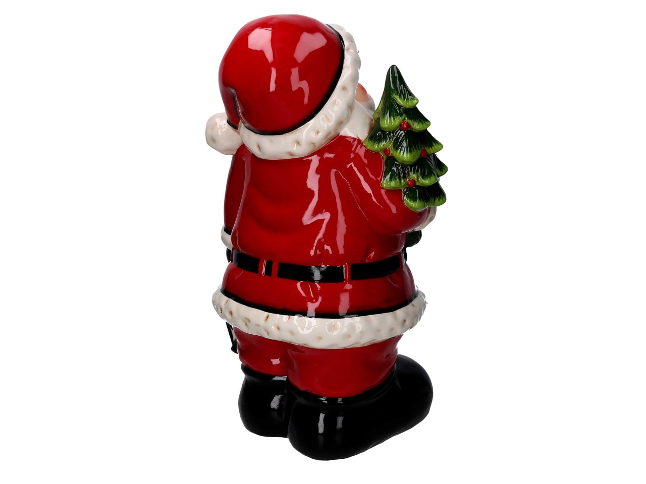 Babbo natale 50cm in ceramica con led e musica