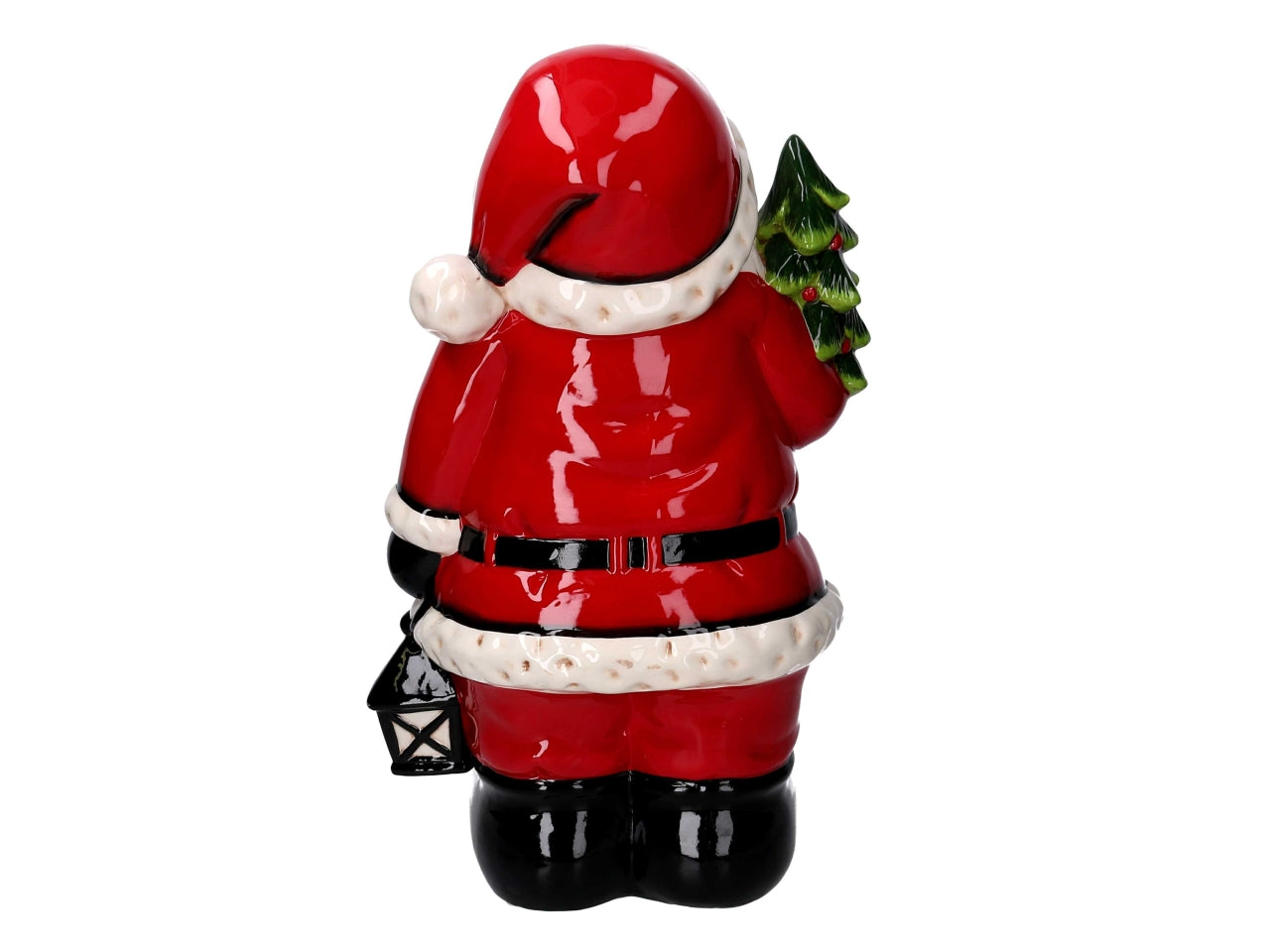 Babbo natale 50cm in ceramica con led e musica