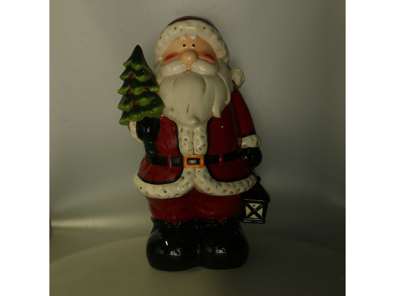 Babbo natale 50cm in ceramica con led e musica