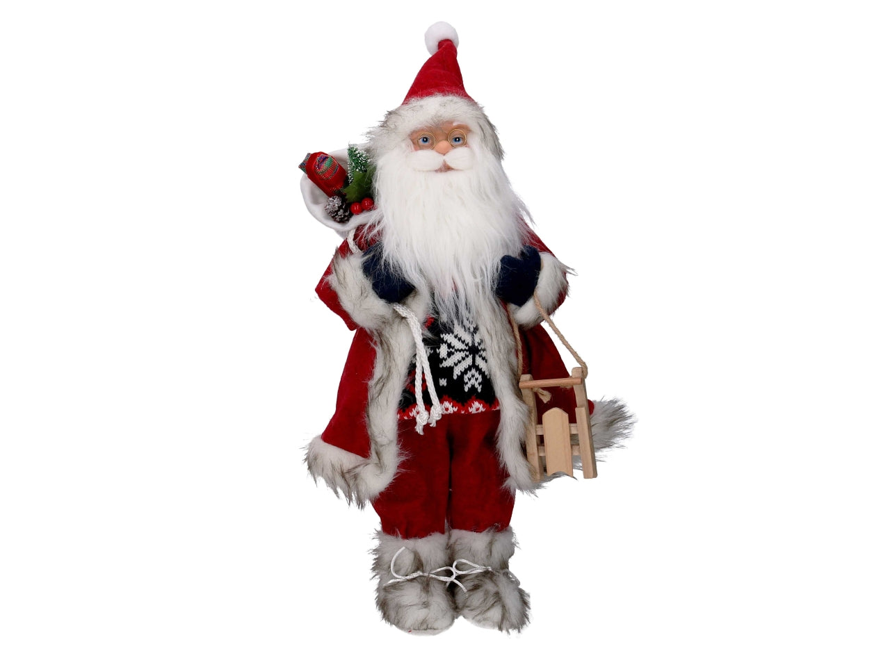 Babbo natale 45cm in tessuto rosso