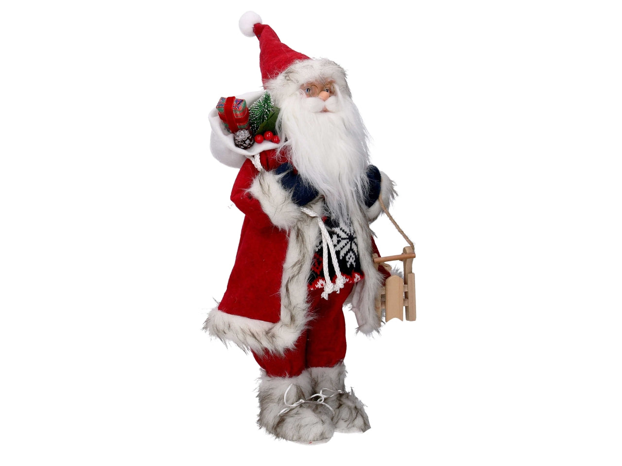 Babbo natale 45cm in tessuto rosso