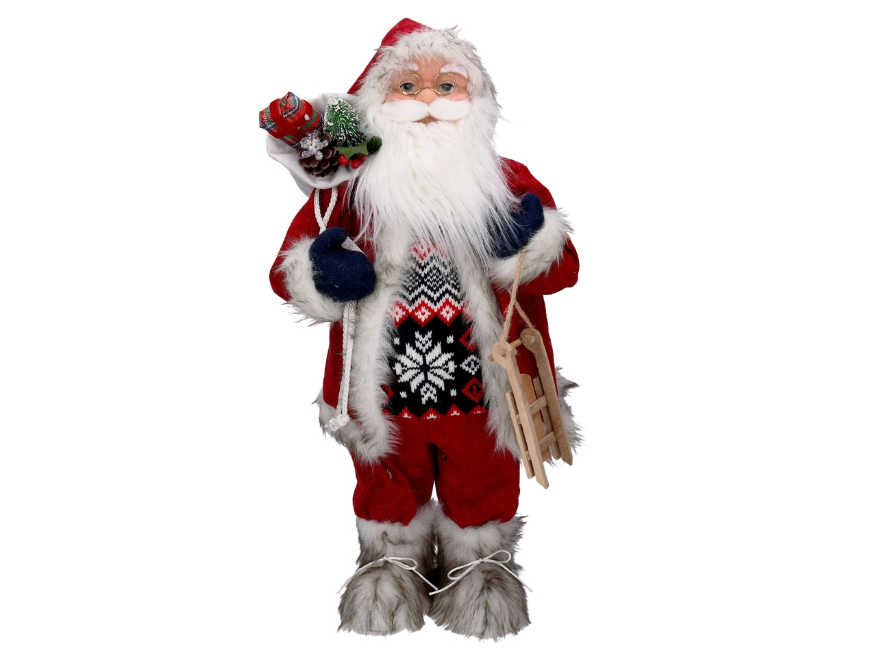 Babbo natale 60cm in tessuto rosso