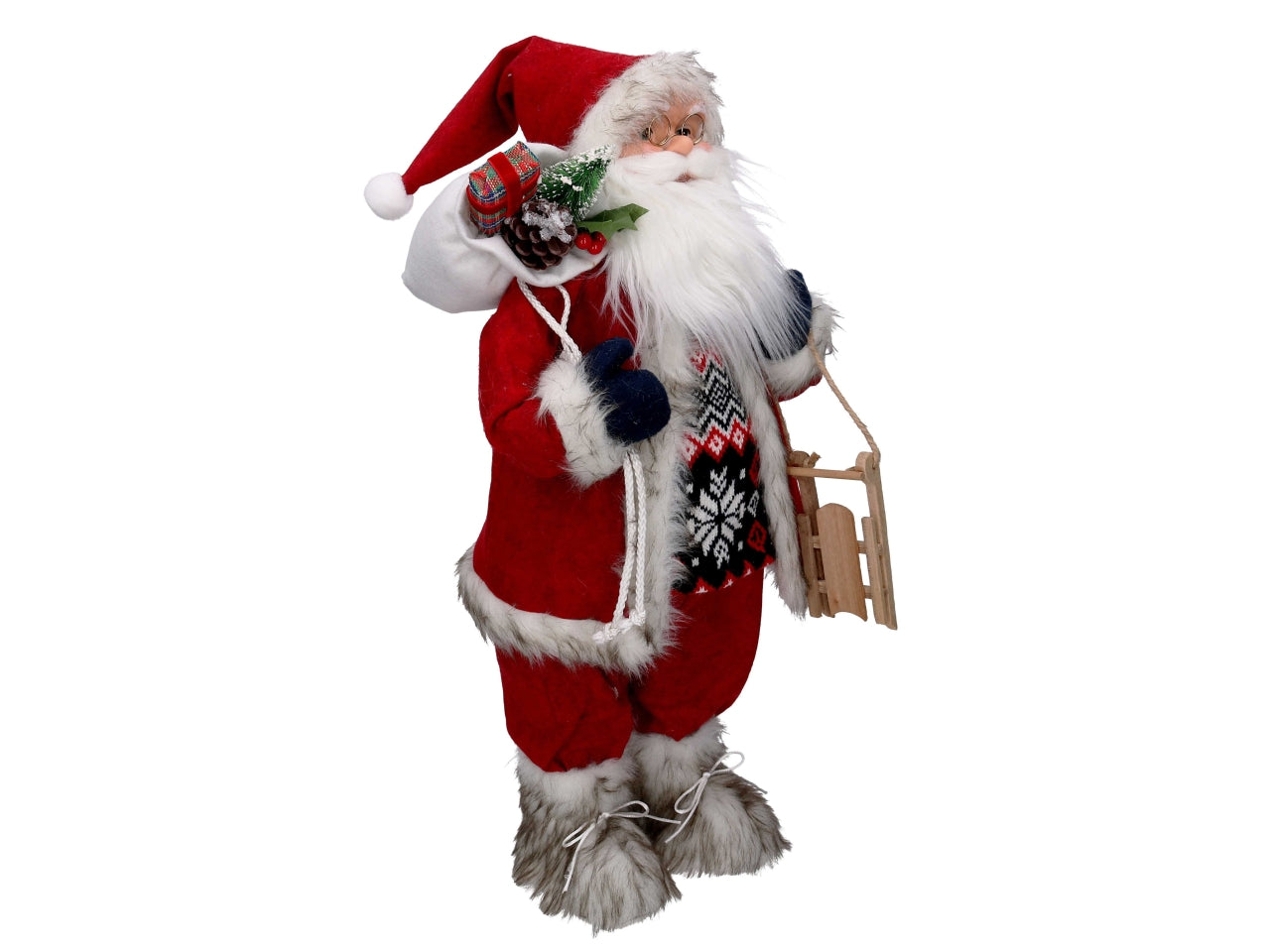 Babbo natale 60cm in tessuto rosso