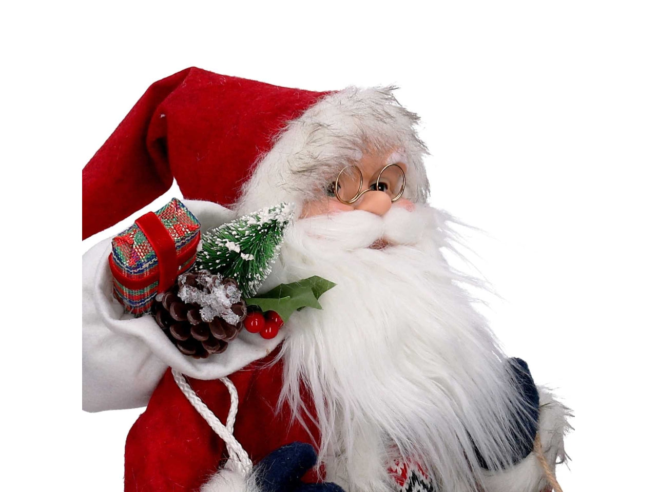 Babbo natale 60cm in tessuto rosso