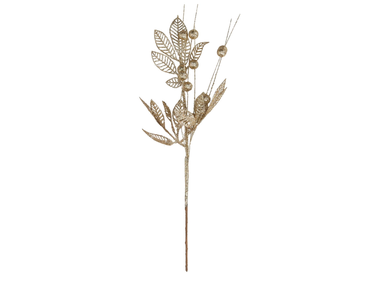 Ramo foglie 45cm oro