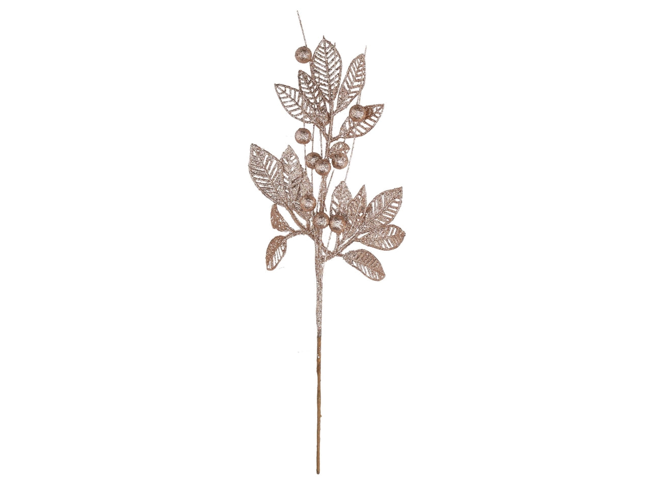 Ramo foglie 45cm champagne