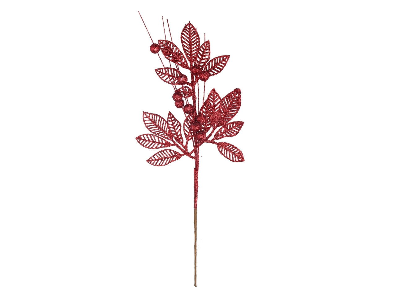 Ramo foglie 45cm rosso