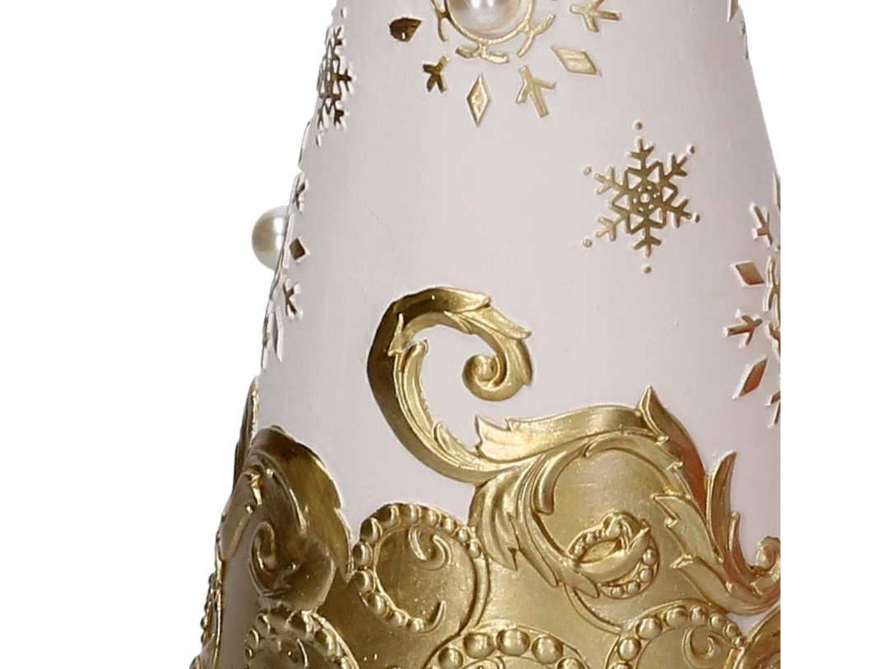 Albero 41cm in resina bianco e oro