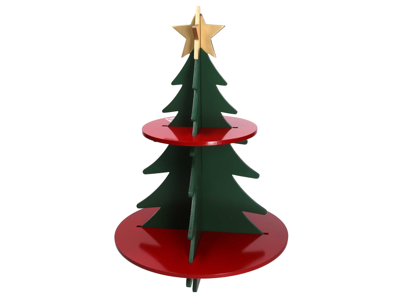 Albero espositore in legno 2piani verde 40xh58,4cm
