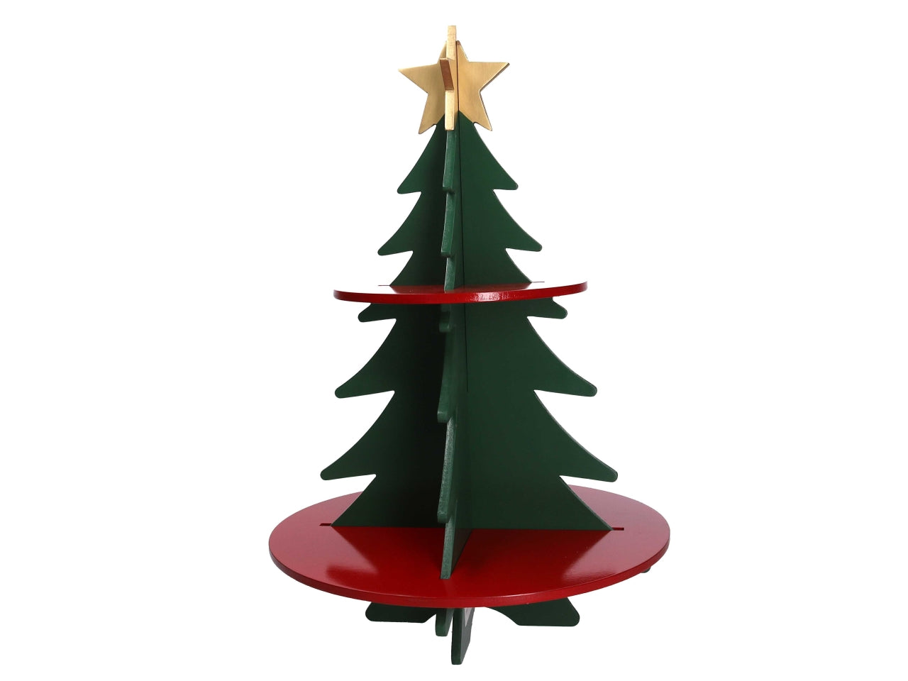 Albero espositore in legno 2piani verde 40xh58,4cm