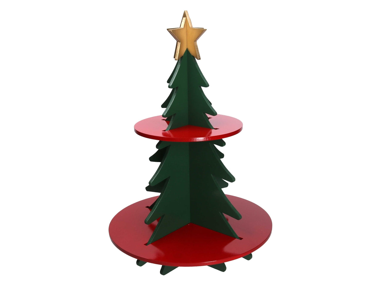 Albero espositore in legno 2piani verde 40xh58,4cm
