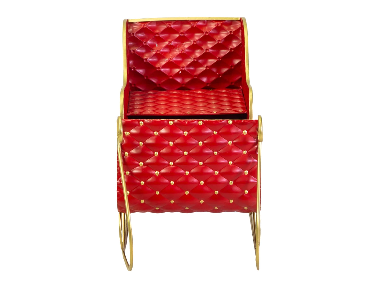 Slitta in metallo 86x35xh.49cm rossa