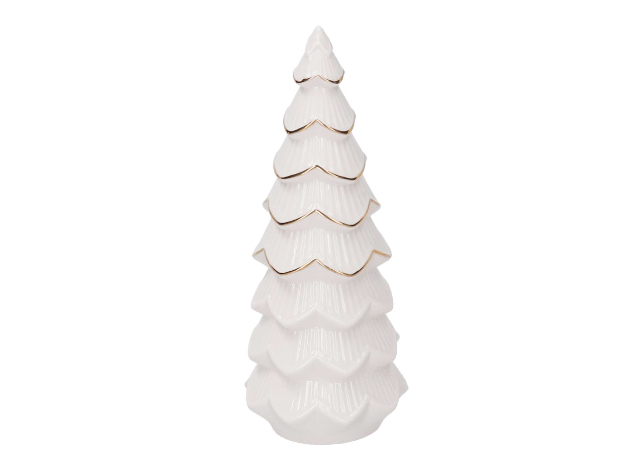 Albero in ceramica bianco con bordo oro 8,5xh.21,3cm