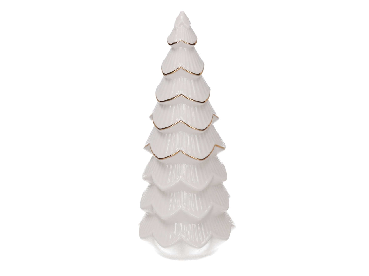 Albero in ceramica bianco con bordo oro 8,5xh.21,3cm