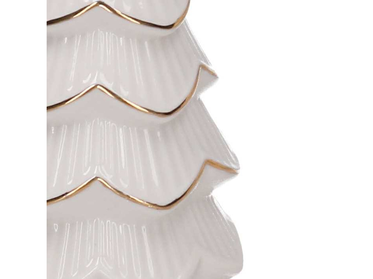 Albero in ceramica bianco con bordo oro 8,5xh.21,3cm