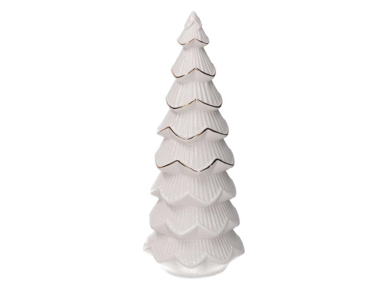 Albero in ceramica bianco con bordo oro 11,5xh.29cm
