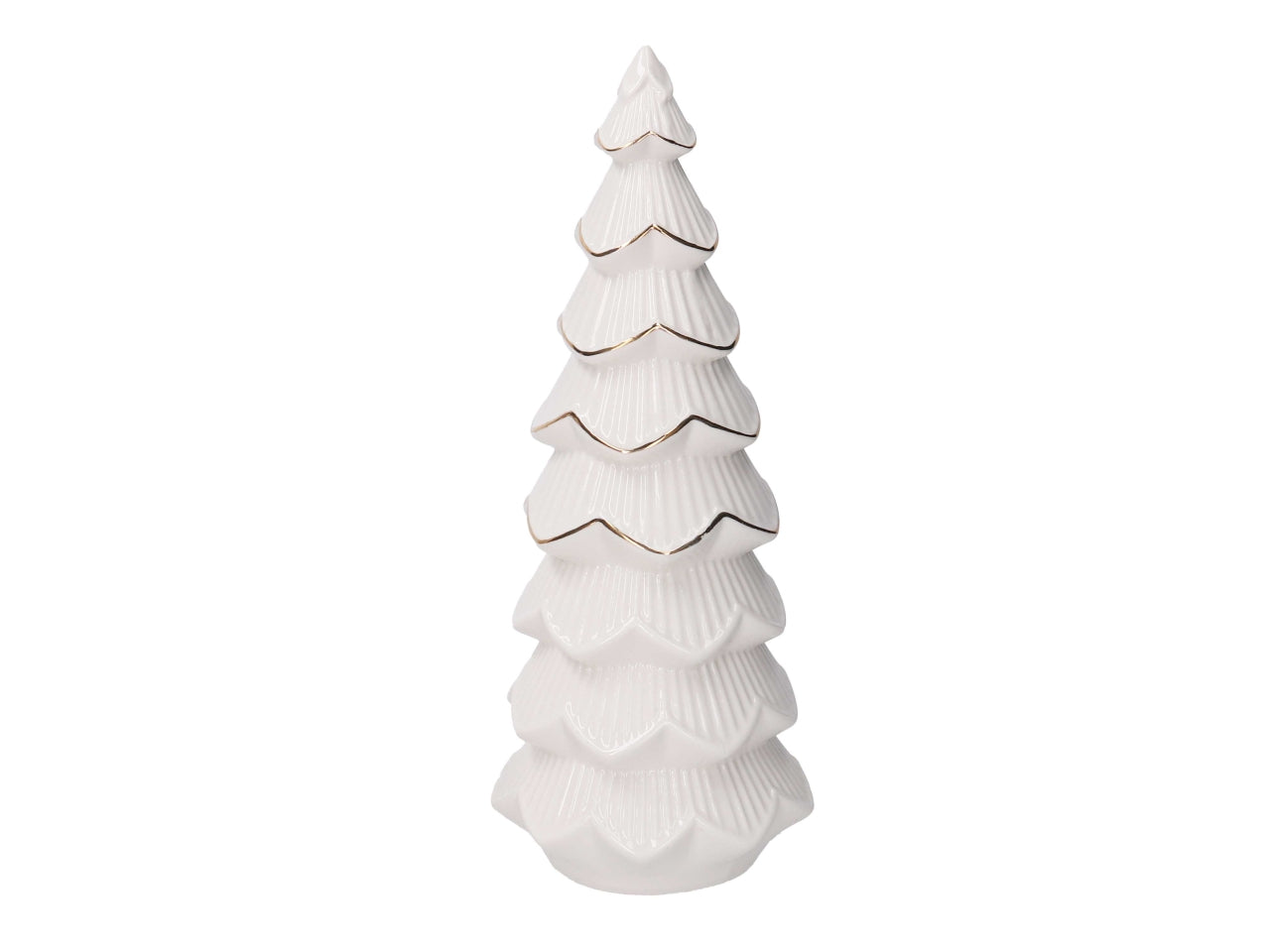 Albero in ceramica bianco con bordo oro 11,5xh.29cm
