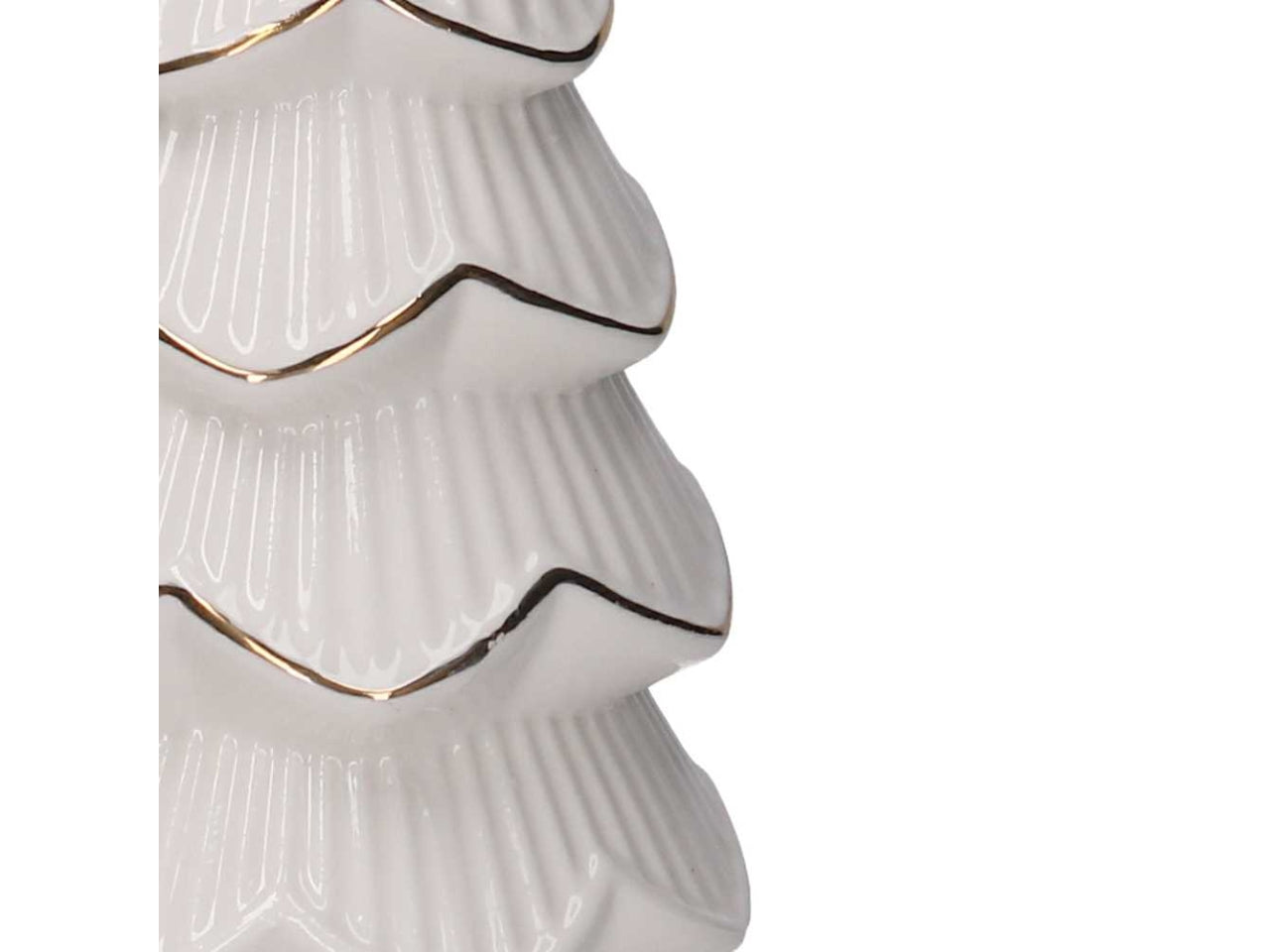 Albero in ceramica bianco con bordo oro 11,5xh.29cm