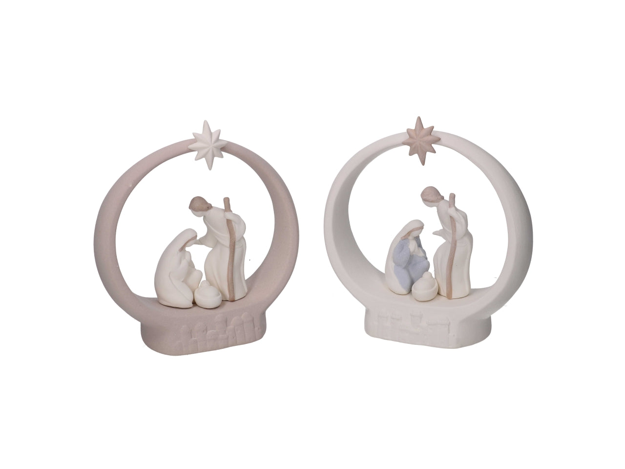 Nativita' 19cm in ceramica beige assortite