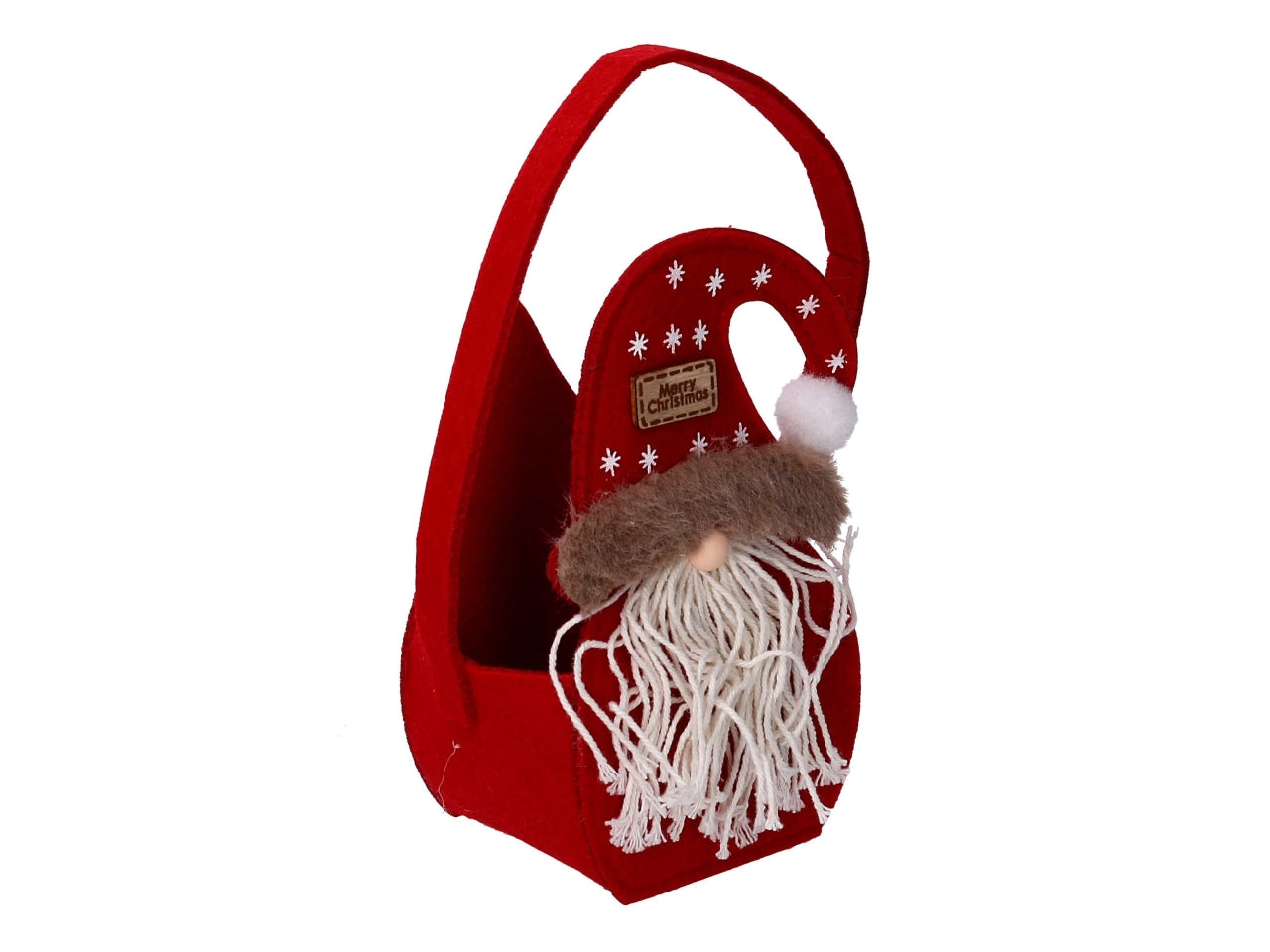 Borsa feltro gnomo 9,5x7,5xh.16cm rosso