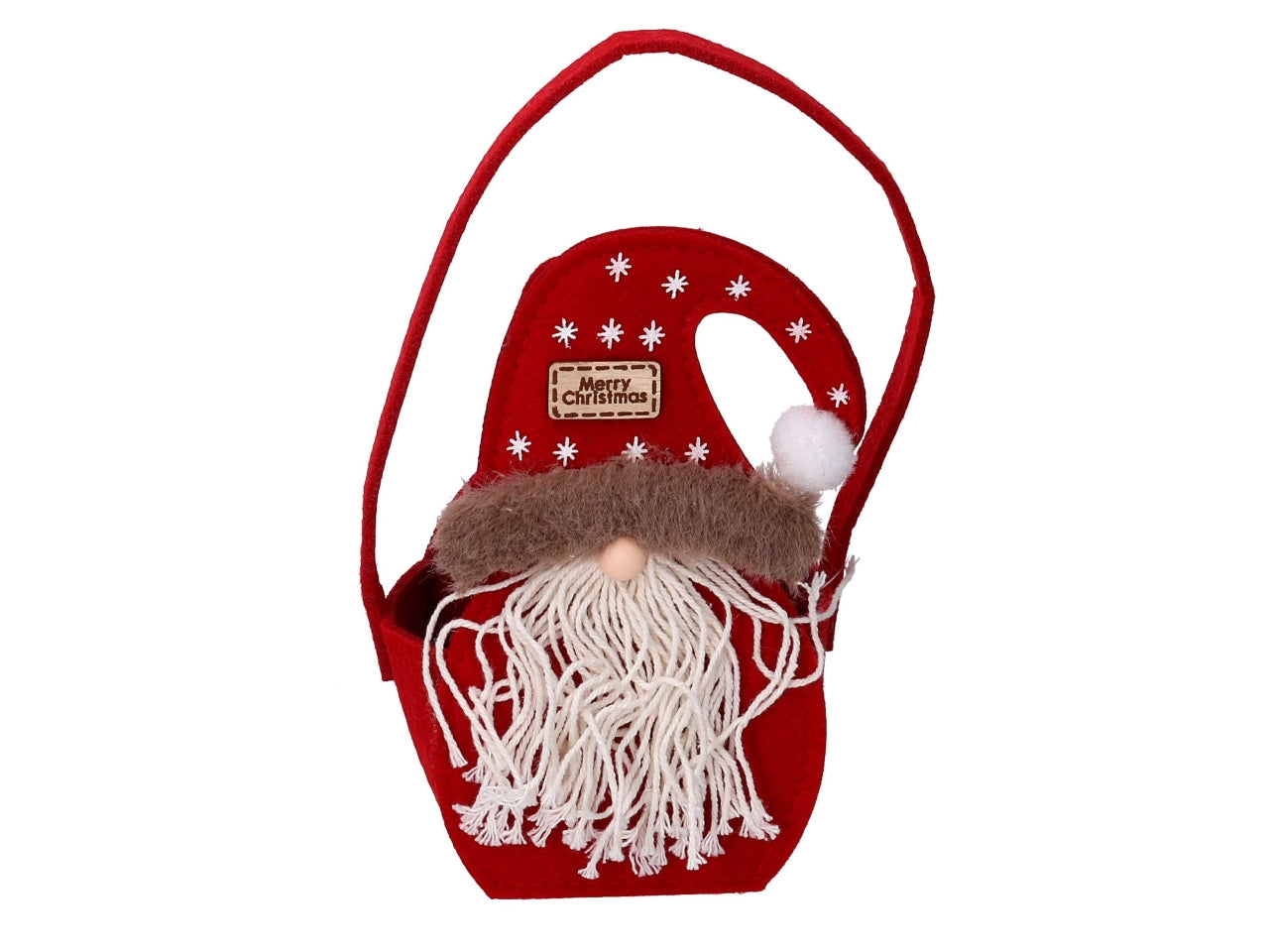 Borsa feltro gnomo 9,5x7,5xh.16cm rosso