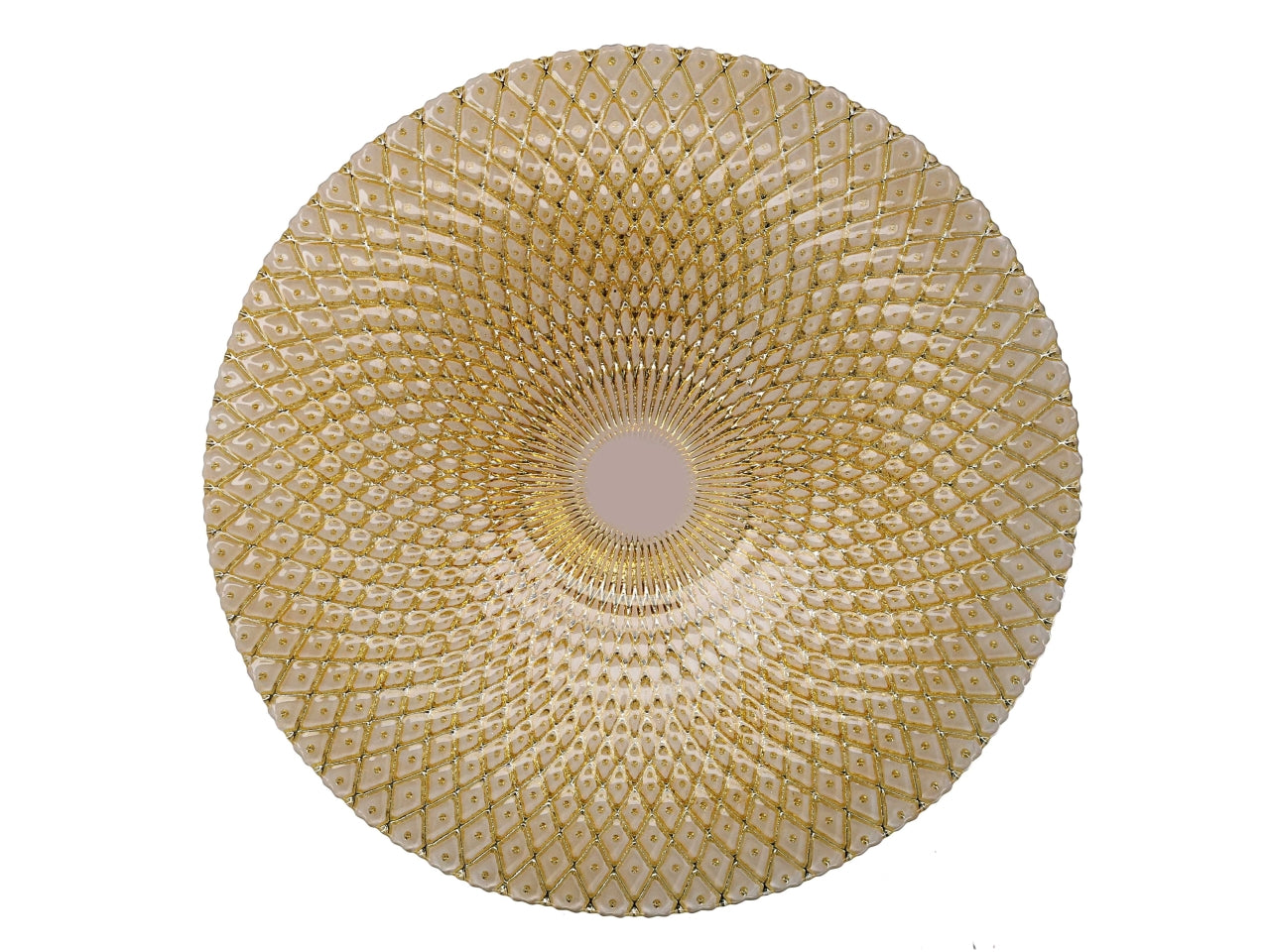 Sottopiatto 33cm vetro raggi oro
