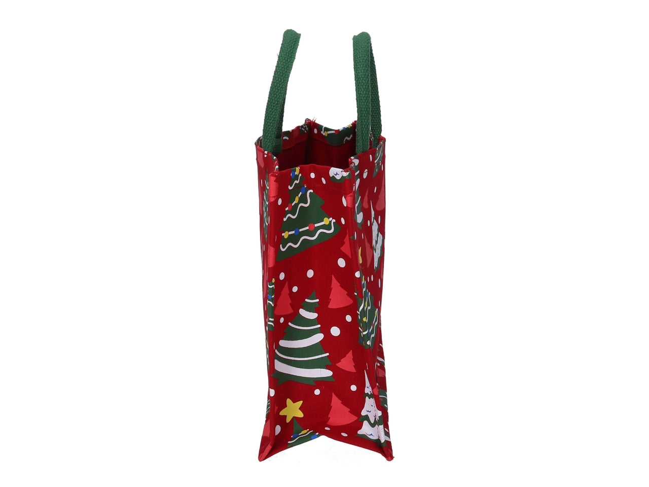 Borsa cotone con alberi di natale rosso 36 x12,5xh.25cm