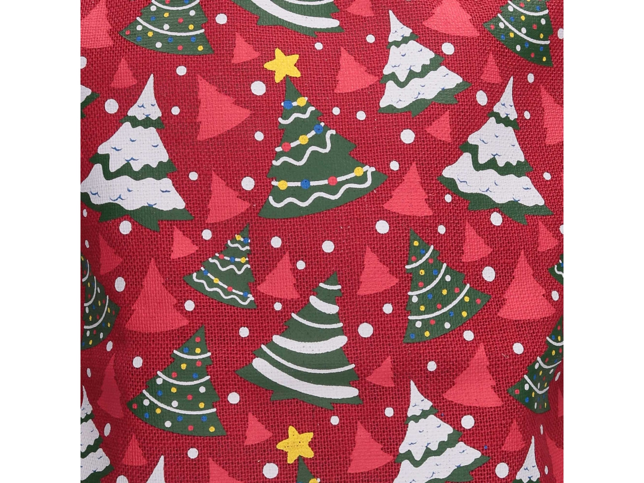 Borsa cotone con alberi di natale rosso 36 x12,5xh.25cm