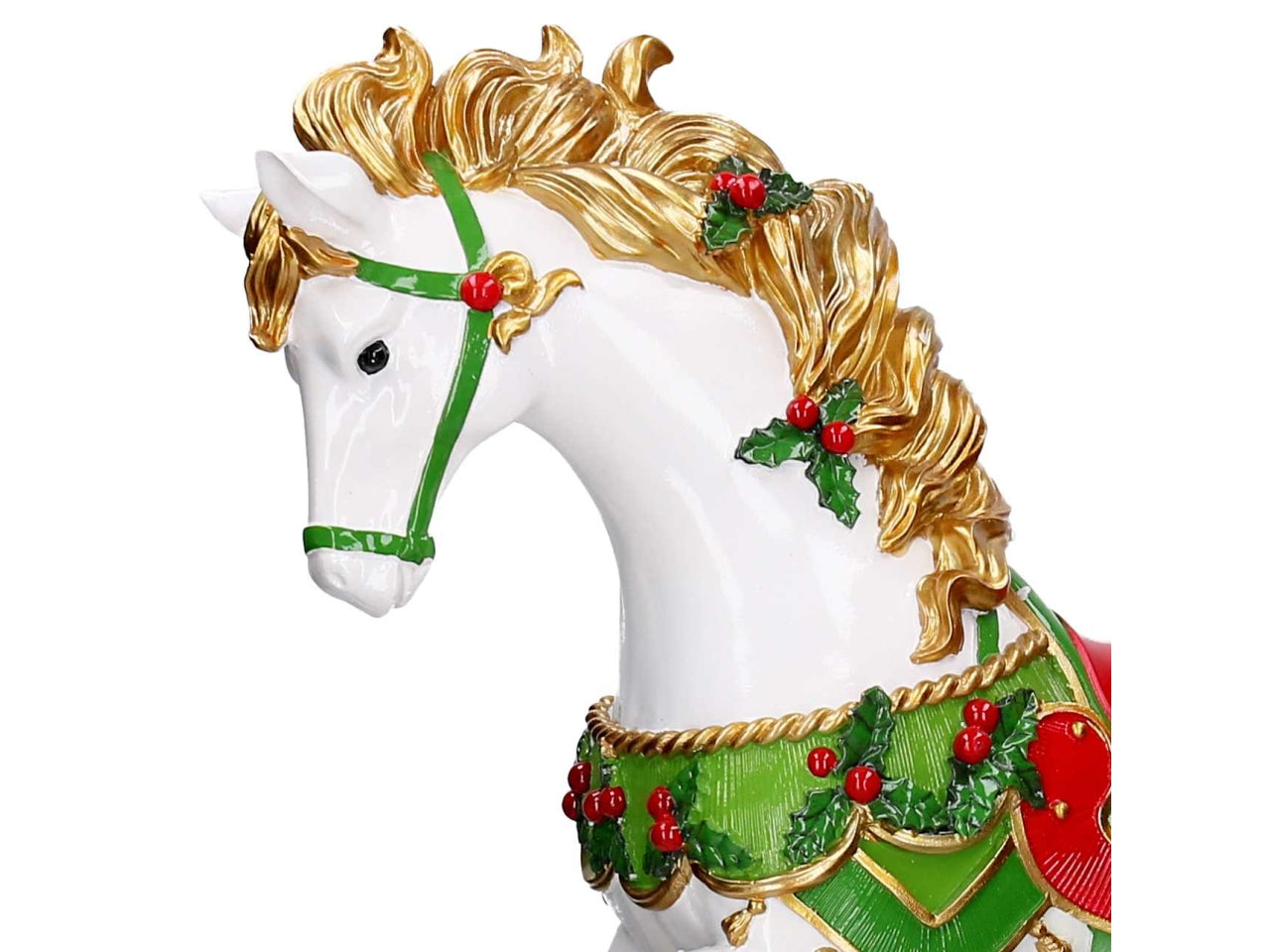 Cavallo a dondolo in resina con led e carillon 62x22xh.55,6cm