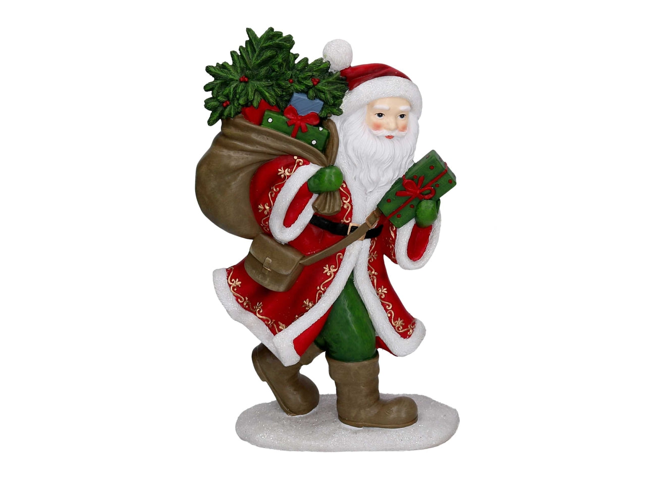 Babbo natale con sacco in resina 20,6xh.34cm
