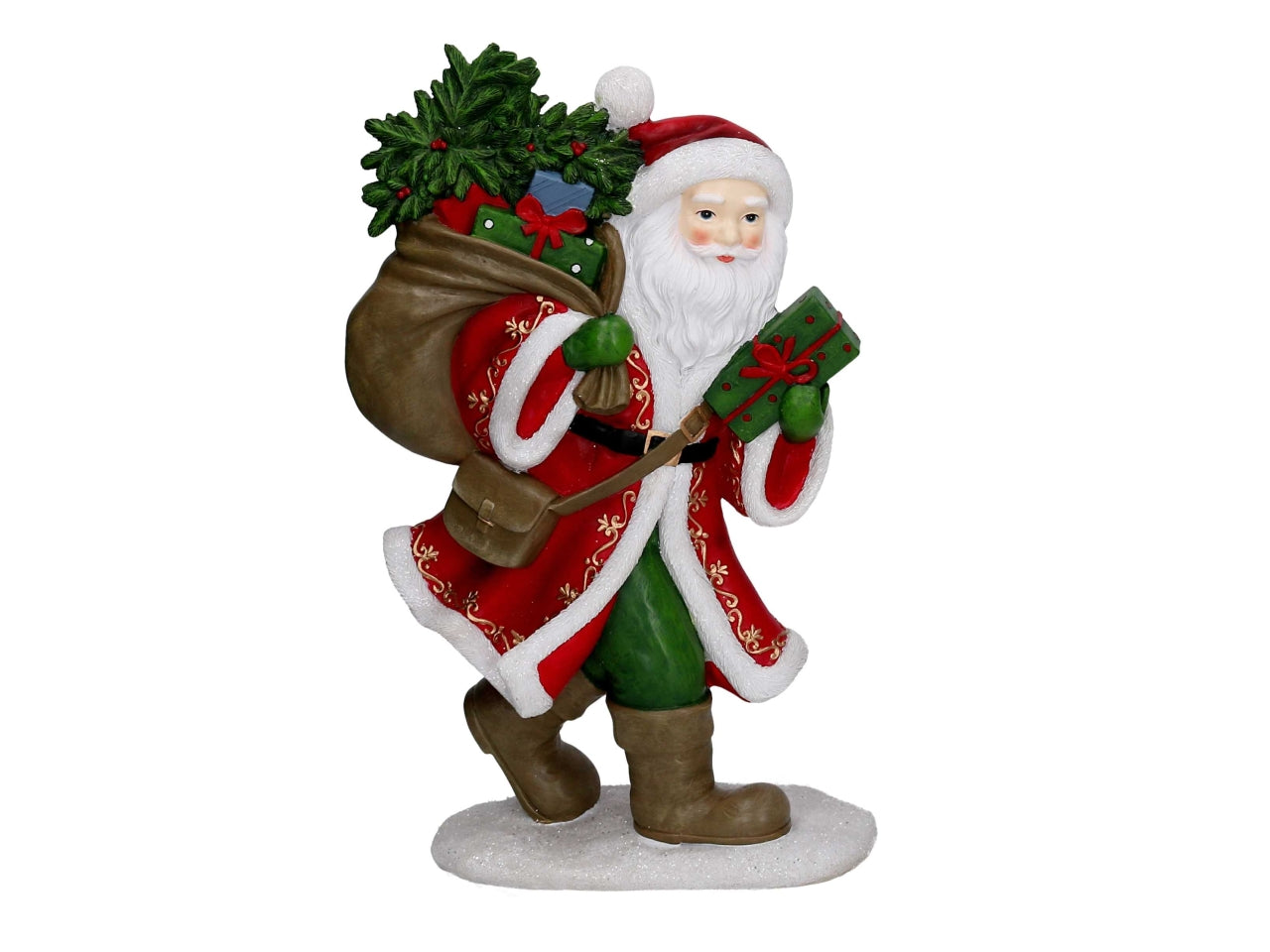 Babbo natale con sacco in resina 20,6xh.34cm