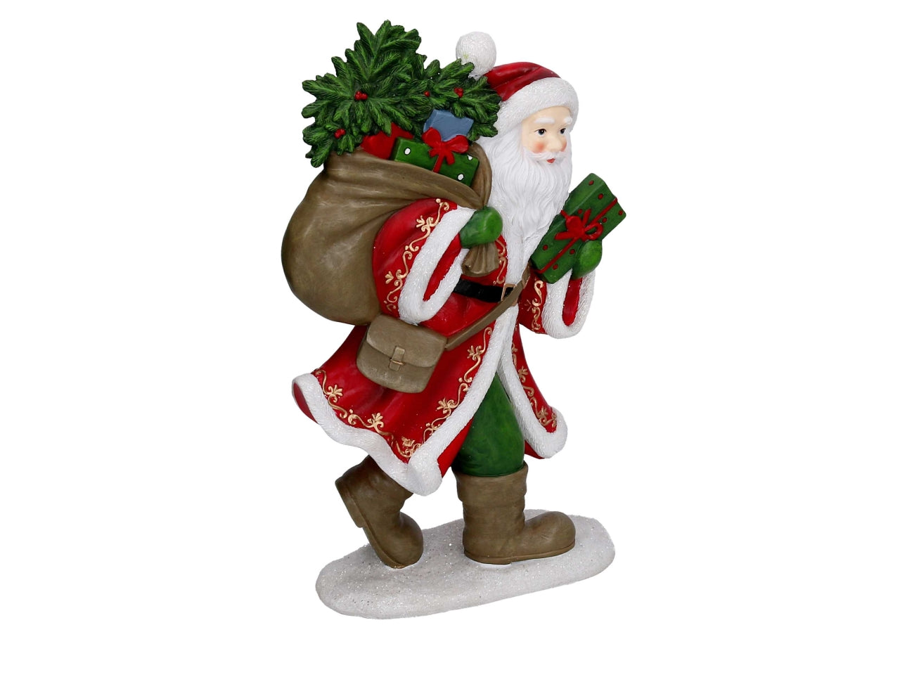 Babbo natale con sacco in resina 20,6xh.34cm