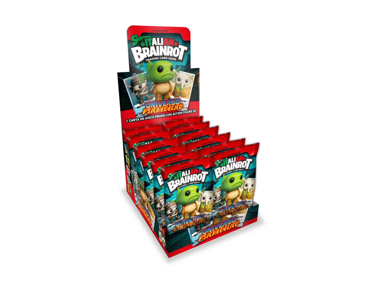BRAINROT Flowpack 1 carta promo con carta 3D Alpha Universo Psichedelico