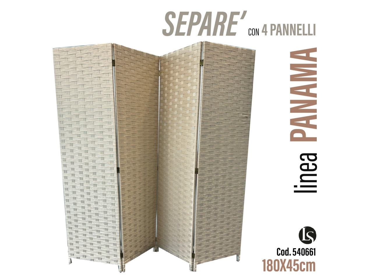 Separe' 4 pannelli 180x45cm