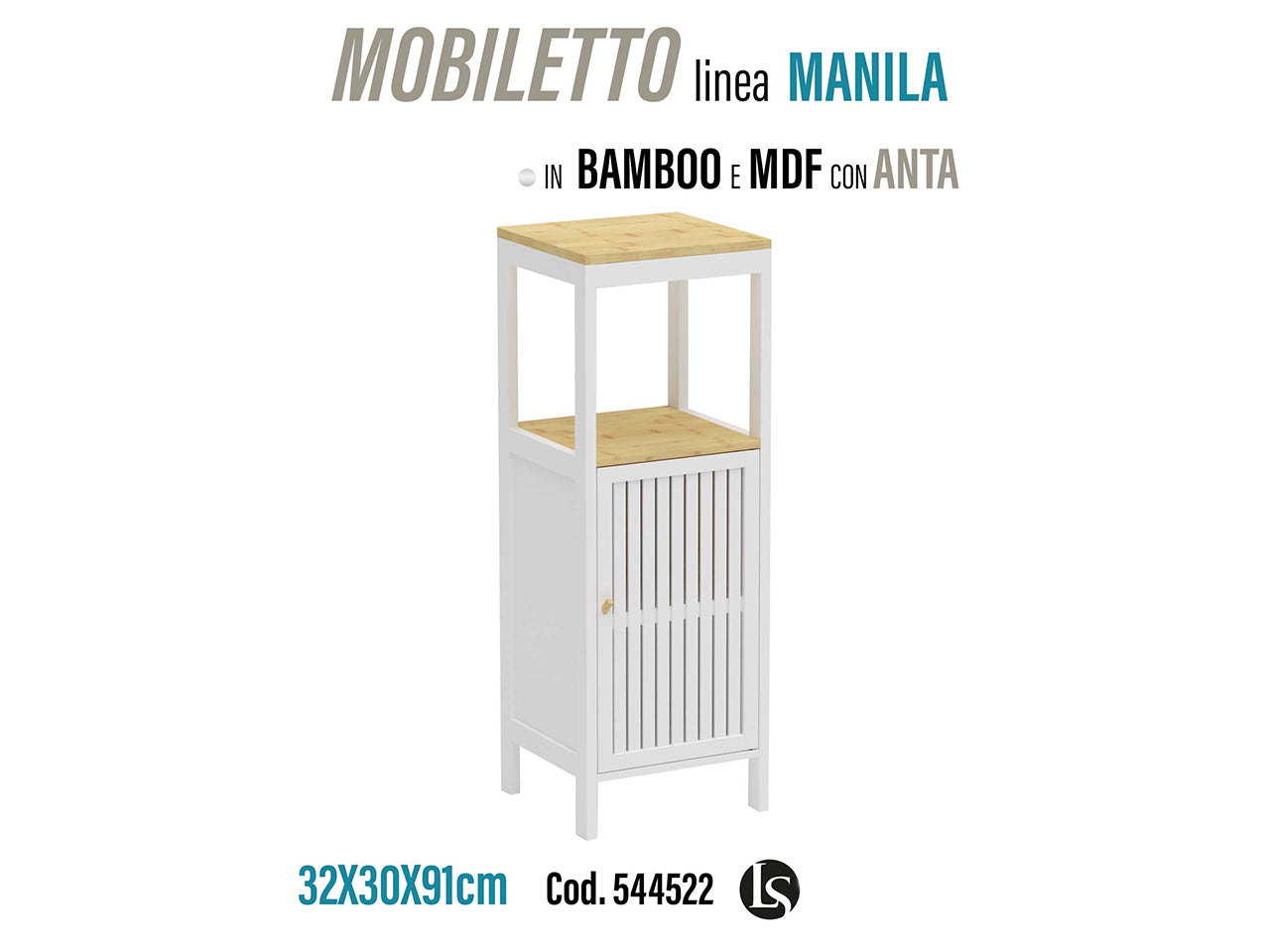 Mobile in mdf bagno 32x30x91cm