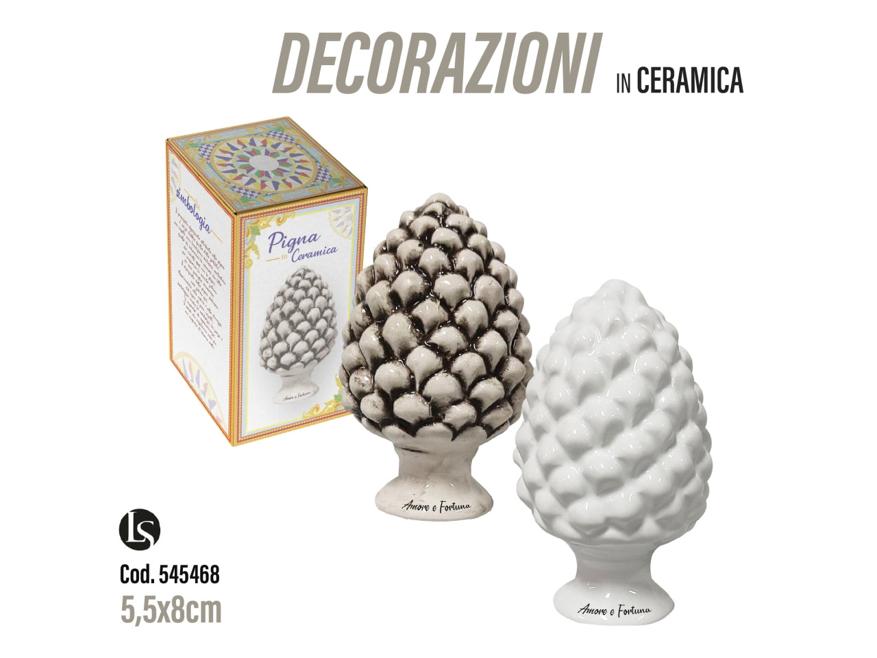 Pigna in ceramica 5,5x8cm assortita