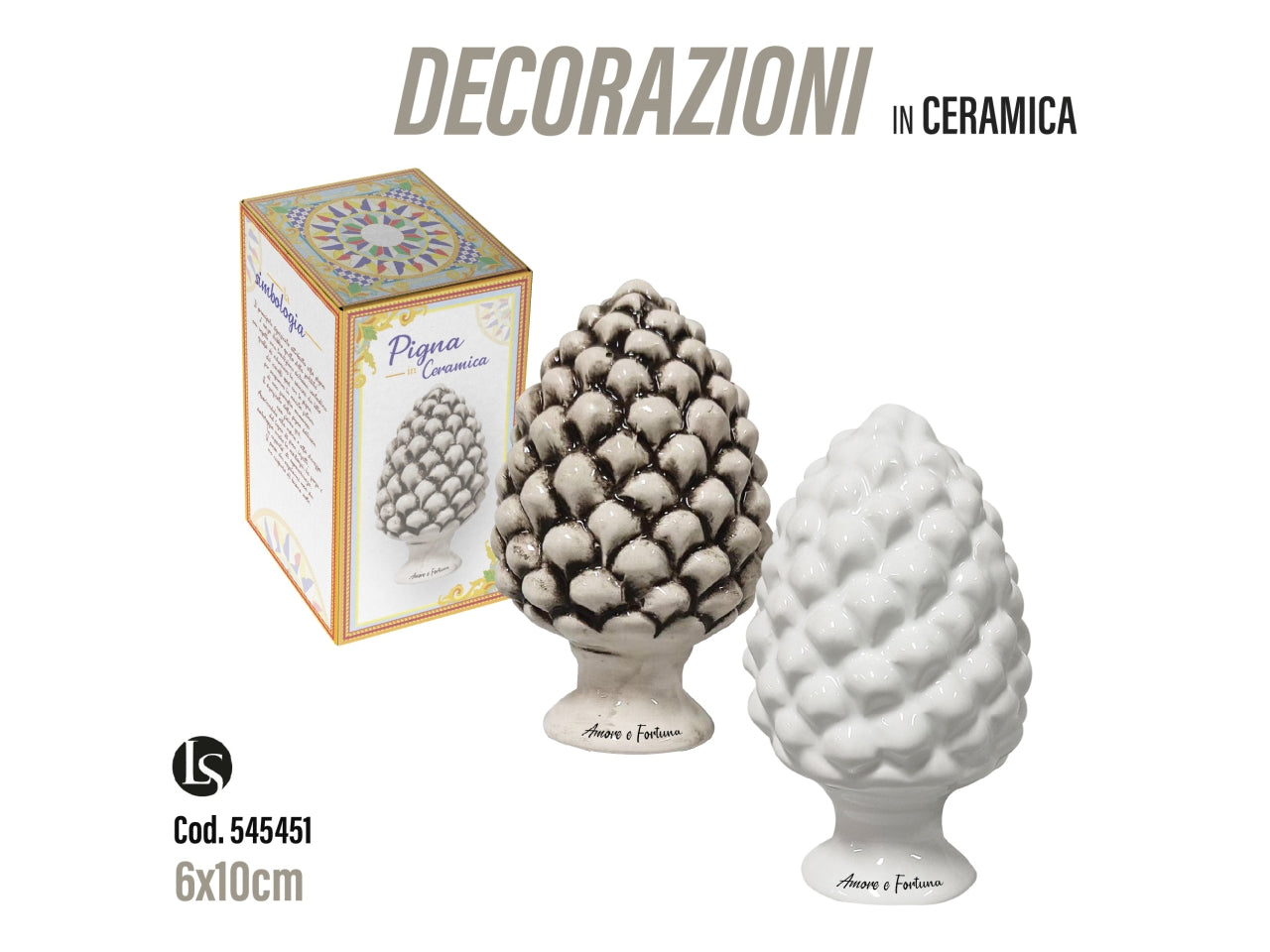 Pigna in ceramica 6x10cm assortita