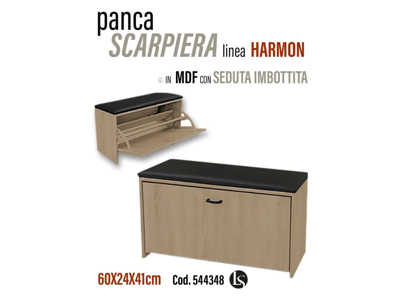 Scarpiera rovere 60x24x41cm