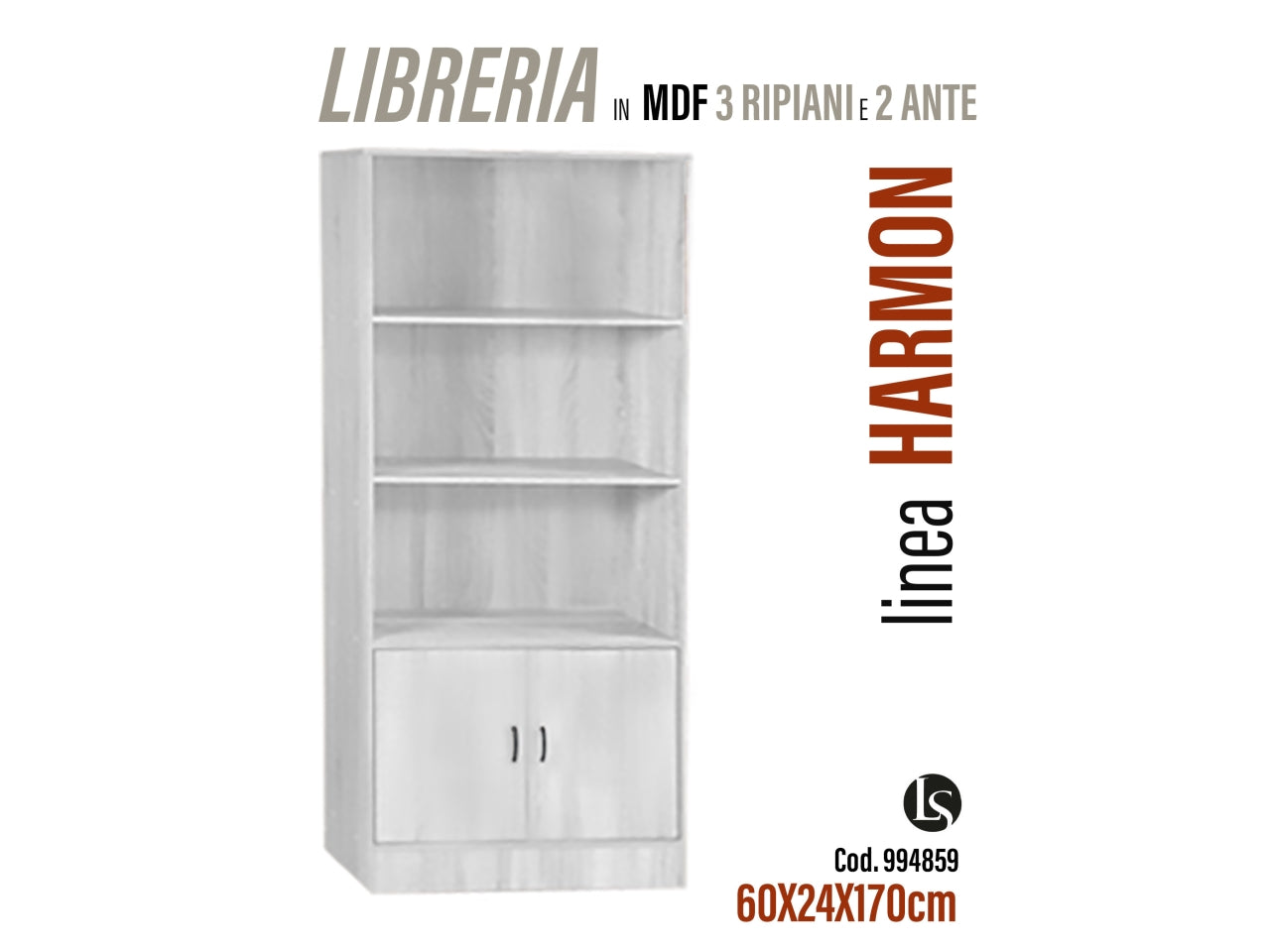 Libreria in mdf 60x24x170cm