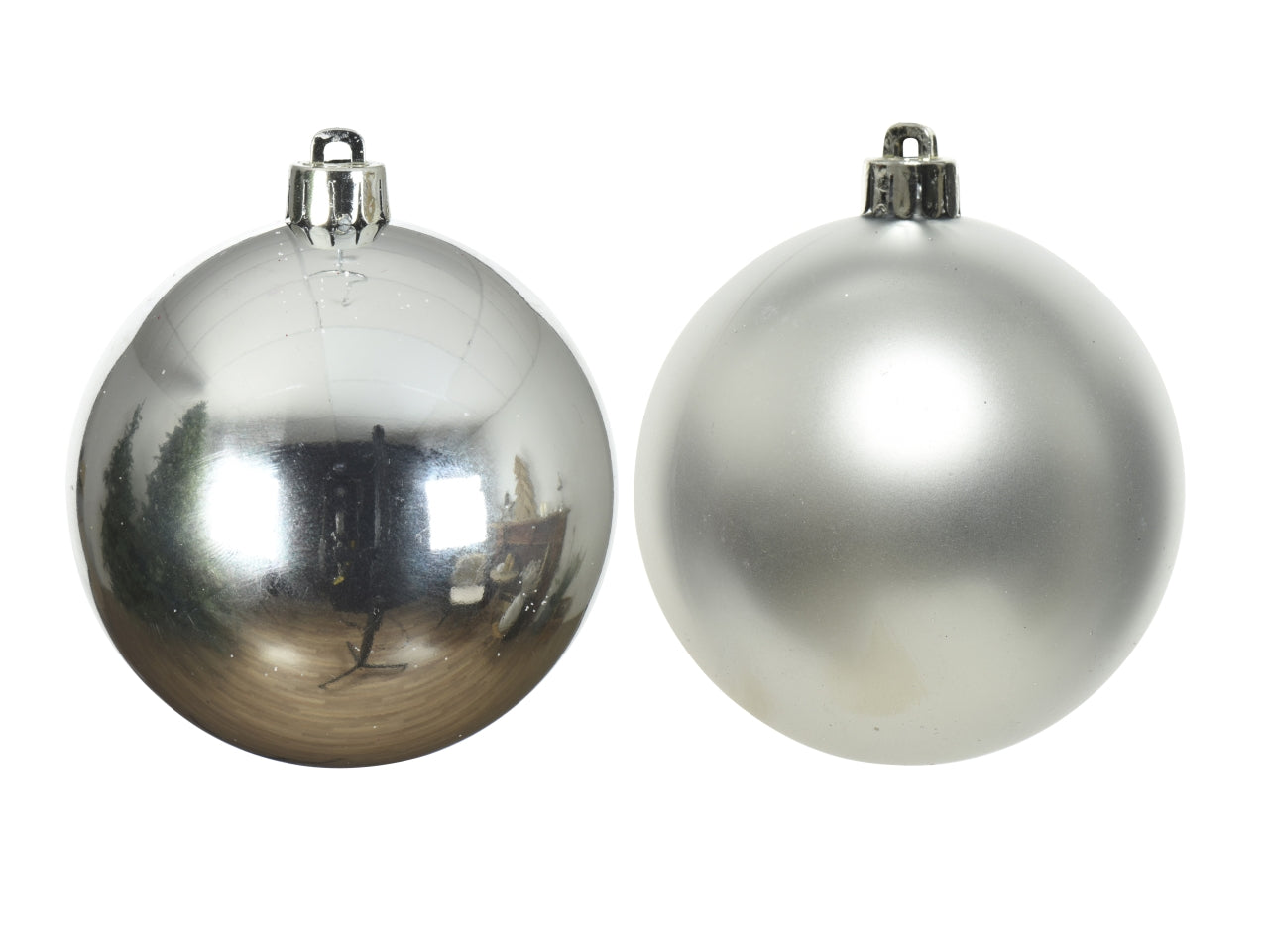 Palla 6cm in confezione da 12 pezzi argento lucida e opaca