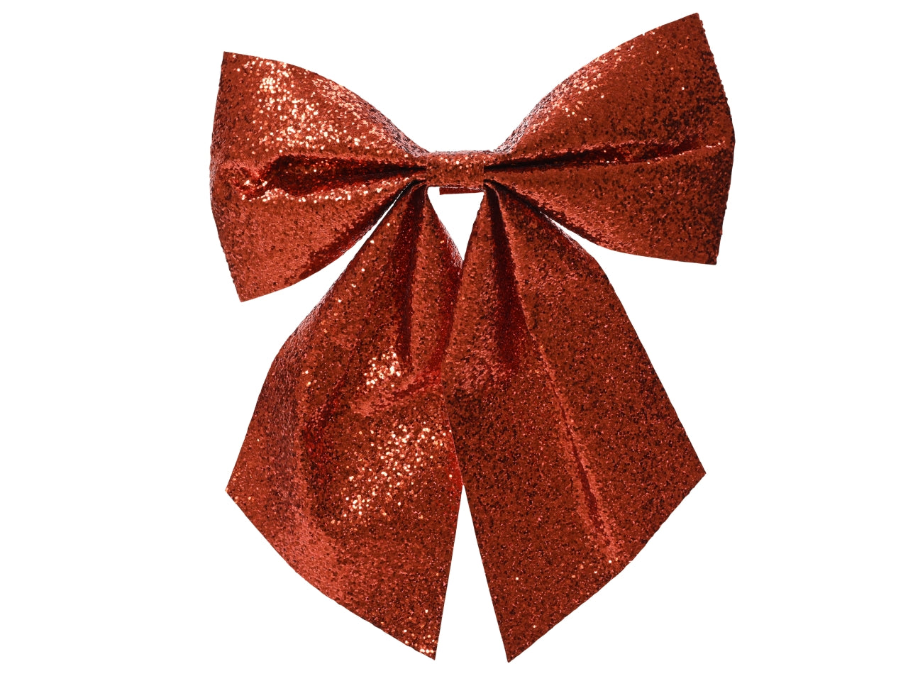 Fiocco rosso glitter in cartella da 5 pezzi