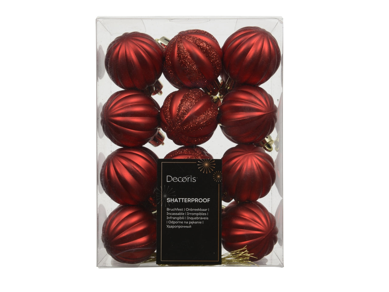 Palla 4cm spirale in confezione da 24 pezzi rosso opaco assortite