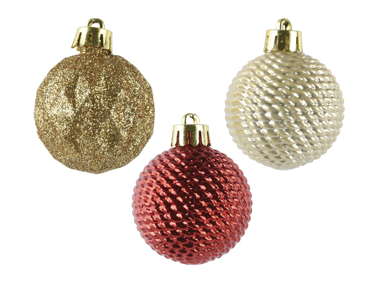 Palla 4cm in confezione da 9 pezzi lucido e glitter in colori assortiti